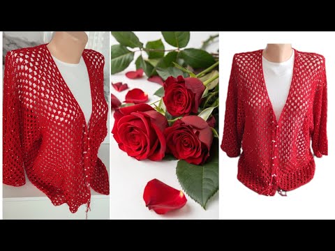 Видео: 😍 ЛЕТНИЙ КАРДИГАН ИЗ ШЕСТИУГОЛЬНИКА крючком 🥰