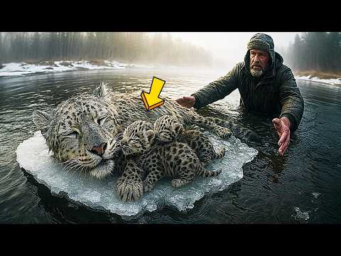 Видео: СНЕЖНЫЙ БАРС с новорождёнными КОТЯТАМИ на дрейфующей льдине... СМОЖЕТ ЛИ ЧЕЛОВЕК ПОМОЧЬ барсам...