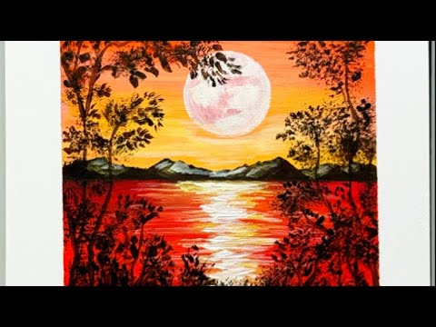 Видео: Как очень быстро нарисовать пейзаж 