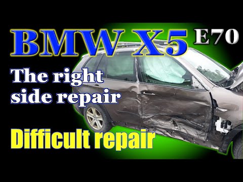 Видео: BMW X5 (E70). The right side repair. Ремонт правой стороны.