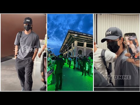Видео: Ого, сколько народу! Ван Ибо 🛬 Цзуньи — Болельщики заполонили аэропорт, словно зелёный океан!