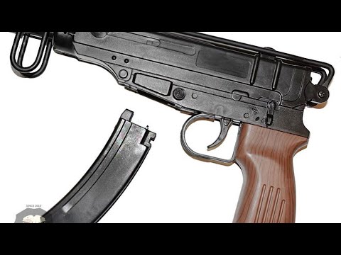 Видео: Страйкбольный пистолет-пулемёт M37F скорпион спринг