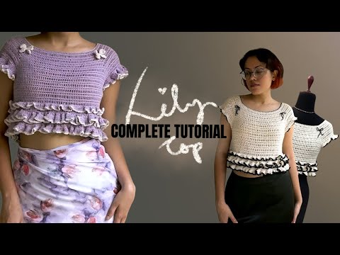 Видео: Полный урок по вязанию крючком топа «Лилия» || #crochet