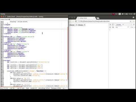Видео: Выбор страны и города через select на JavaScript