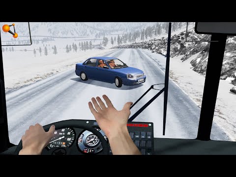 Видео: СМЕРТЕЛЬНЫЙ ГОЛОЛЁД! МАШИНУ ЗАНЕСЛО НА ВСТРЕЧКУ | BeamNG.drive