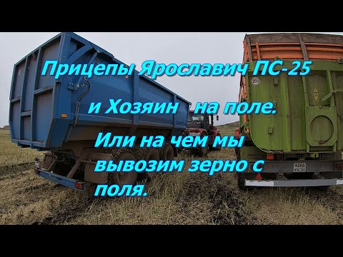 Видео: Прицепы Ярославич ПС-25  и Хозяин ПС-18 , на поле. На чем мы возим зерно с поля.