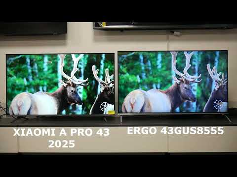 Видео: Xiaomi A PRO 43 vs ERGO 43GUS8555 - порівняння недорогих QLED телевізорів