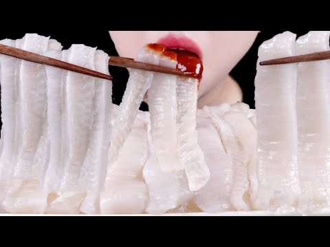 Видео: АСМР ЕДА плоская рыба плавник Звук еды