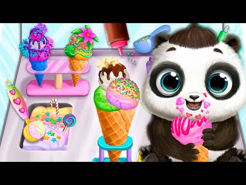 Видео: Милый МАЛЫШ панда Готовим цветное МОРОЖЕНОЕ | Играю в игру для детей
