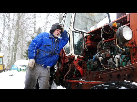 Видео: Запускаем старый экскаватор! Чистим от снега двор!