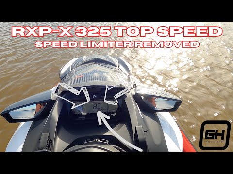 Видео: Sea-Doo RXP-X 325 МАКСИМАЛЬНАЯ СКОРОСТЬ со снятым ограничителем скорости