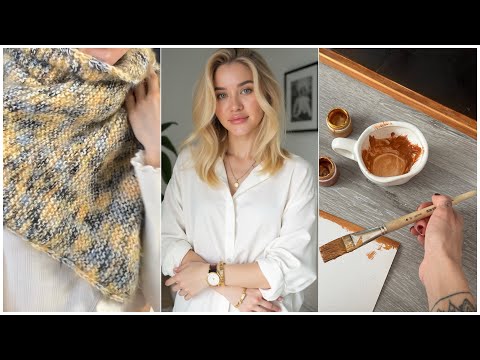 Видео: Вязальный влог. Шарф из фантазийной пряжи, бэби альпака. Арт-терапия. Влог художника