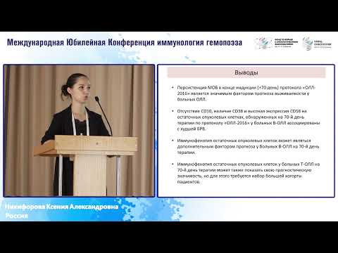 Видео: Характеристика иммунофенотипа остаточных опухолевых клеток при острых лимфобластных лейкозах