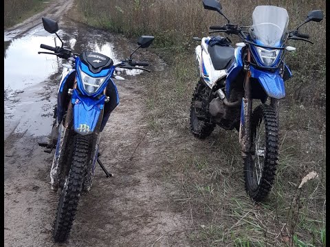 Видео: Скользкая эндуро прогулка на двух Motoland XR250 Enduro