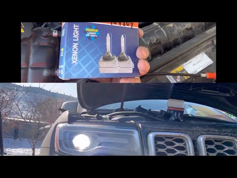 Видео: Jeep Grand Cherokee WK2 how to change headlight xenon bulb D3S замена ксеноновой ламы в фаре