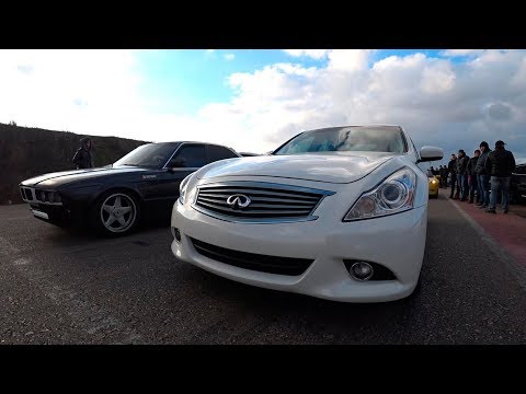 Видео: Япония в деле! Infiniti G37 против всех. Гонка с "Баварский Волк" BMW 540 и не только