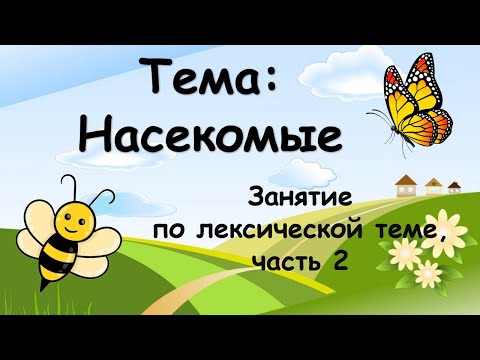 Видео: Насекомые (занятие по лексической теме, часть 2)