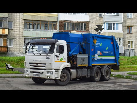 Видео: Мусоровоз МК-4554-08 на шасси КамАЗ-65115-50 (А 334 ОВ 122) / KAMAZ garbage truck.