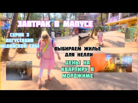 Видео: Завтрак в Мапусе. Выбираем жилье для Нелли. Цена на квартиру в Морджиме. Серия 3 - дегустация еды. 