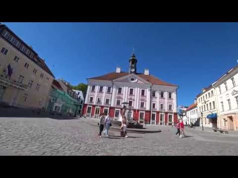 Видео: 2. Прогулка по Тарту, часть 2. Ратуша, набережная Эмайыги, усадьба Раади. 4К