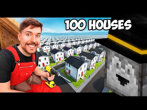Видео: Пугод смотрит: Я Построил 100 Домов и Раздал Их!
