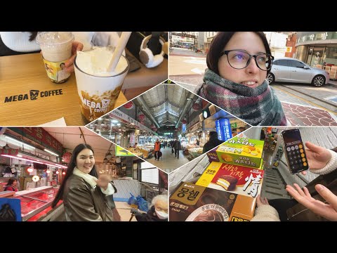 Видео: KOREA VLOG DIARY| шопинг в Сеуле + цены  (рынок/ Daiso/ Mega Coffee/ MCdonald's) | 2.12.2023