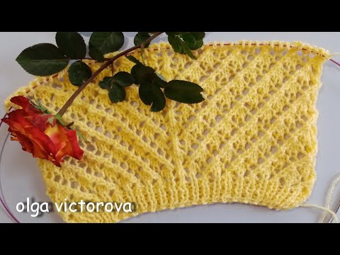 Видео: АЖУРНЫЕ ДИАГОНАЛИ 885 Вязание Узоры спицами