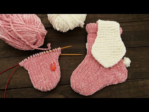 Видео: Носочки «Зайчата» спицами 🐰 Baby Socks "Hare" knitting pattrn 🐇