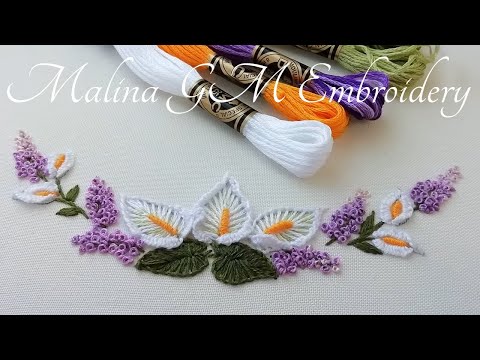 Видео: Бразильская вышивка | изящный букет цветов