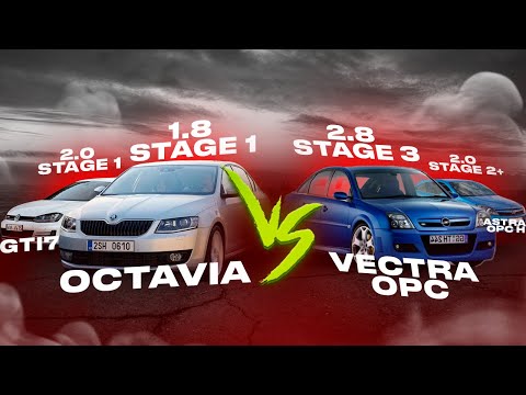 Видео: Opel OPC stage 3 ПРОТИВ Skoda Octavia и  Golf GTI . Осилит ли VAG ?