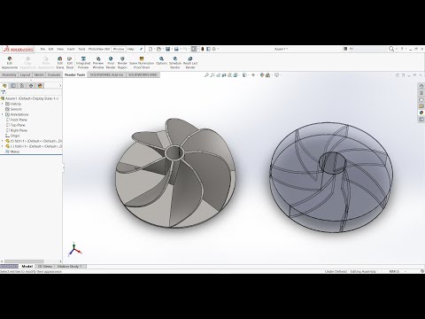 Видео: Проектирование центробежного лопастного импеллера в Solidworks