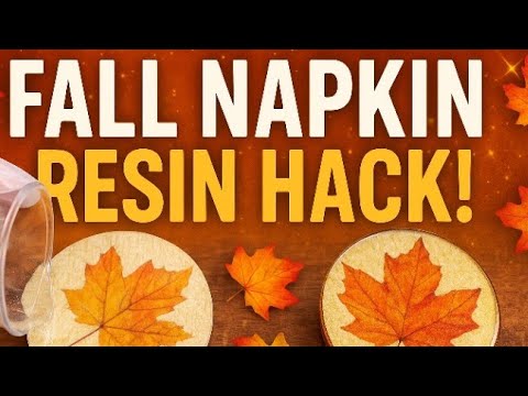 Видео: «Хитрости для искусства со смолой: превратите осенние салфетки в потрясающий декор!» #resincrafts...