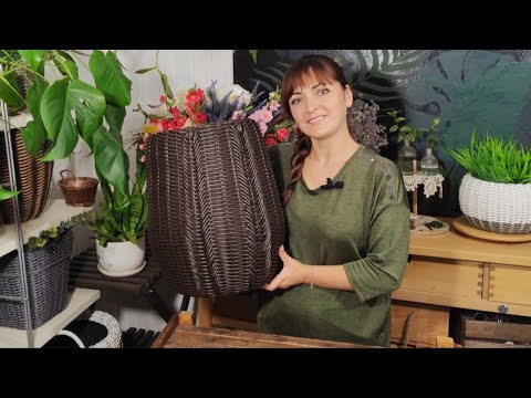 Видео: кашпо капля из экоротанга
