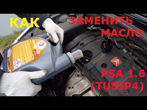 Видео: Замена масла Peugeot/Citroen 1.6 TU5JP4 (NFU)