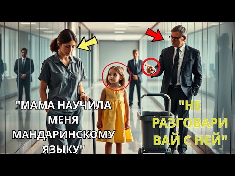 Видео: Застенчивый уборщик прошептал что-то на китайском — и генеральный директор замер, когда его дочь