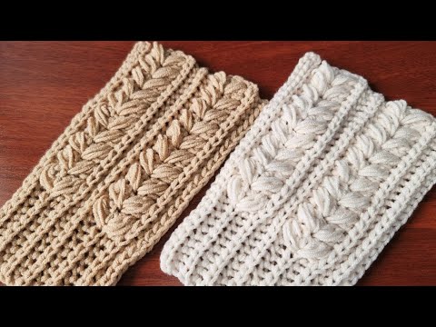 Видео: Узор Крючком "Пышные колоски" для поперечного вязания