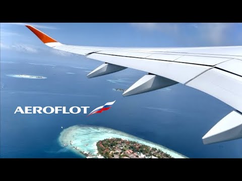 Видео: Взлет из Мальдив. Турбулентность над океаном A350 Аэрофлот