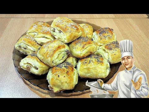 Видео: Слойки с творогом из слоеного теста