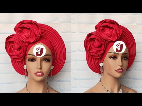 Видео: Трендовый круглый плиссированный тюрбан-геле с рисунком розы