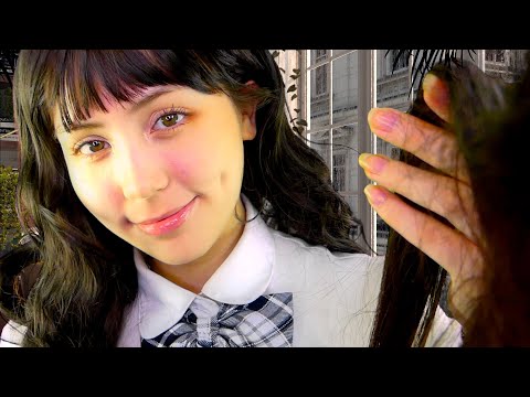 Видео: (SUB) Японский ACMP Девушка, сидящая позади вас в классе, играет с вашими волосами