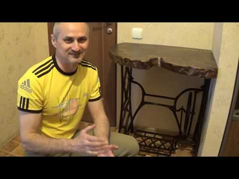 Видео: Стол Лофт,столешница торцевой спил тополя.