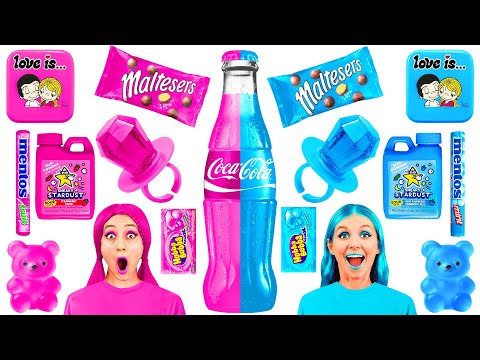 Видео: Розовая Еда vs Голубая Еда Челлендж | Эпичная Битва с Едой от 4Teen Challenge