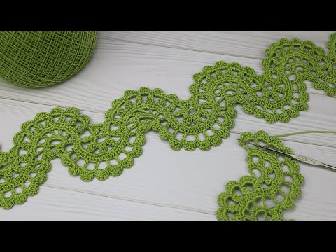 Видео: ЛЕНТОЧНОЕ КРУЖЕВО вязание крючком мастер-класс Crochet Ribbon Lace