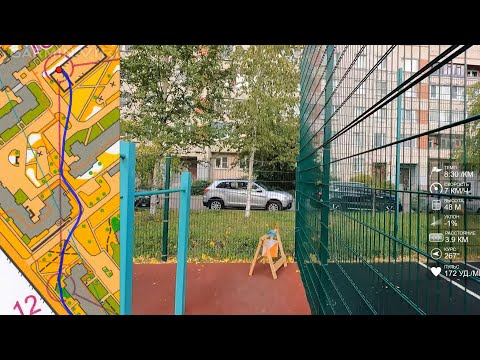 Видео: Спортивное ориентирование (headcam orienteering) - Невский Спринт 2022, пролог, Пушкин - 07.10.2022
