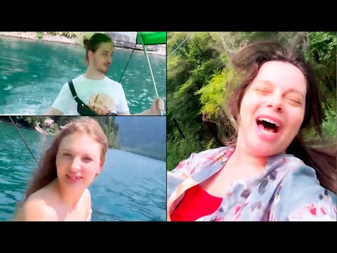 Видео: Наташа Королева с сыном и невесткой отдыхает на берегу Черного моря в Абхазии / На даче Сталина