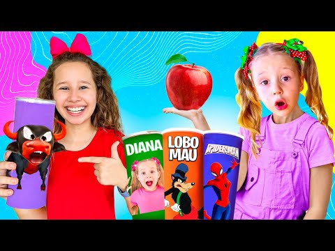 Видео: Valentina и Nastya едят фрукты и овощи и становятся супергероями – Игра с Magic Chips