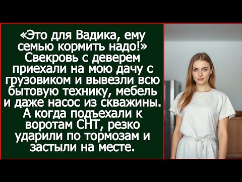 Видео: Свекровь с деверем приехали на мою дачу с грузовиком и вывезли всю бытовую технику.