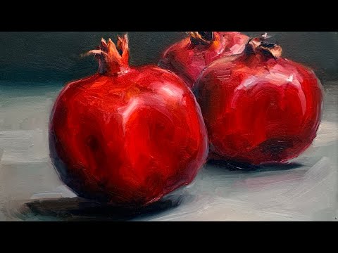 Видео: Мастер класс маслом "три граната"