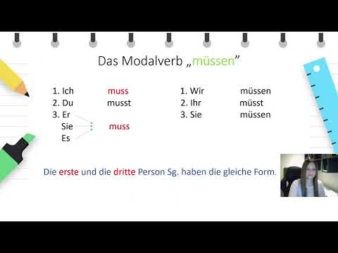 Видео: VI одделение - Германски јазик - Делови од денот, модален глагол müssen