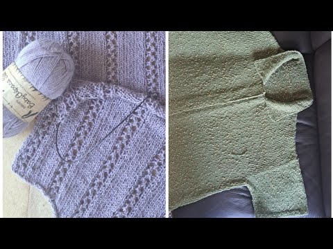 Видео: Рубашка  спицами  .Вяжу сверху  вниз. Часть 1.